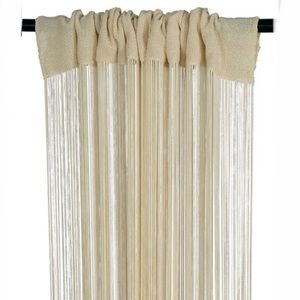 KARMA LIVING Bone White Fringe Boho Thread Fringe Curtain Panel 36” X 88”.